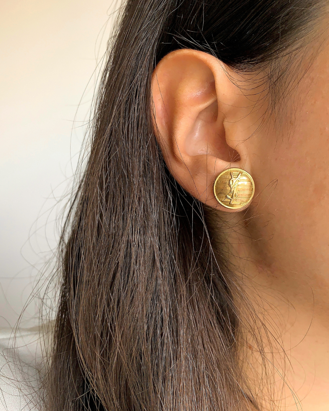 earrings lotus worn