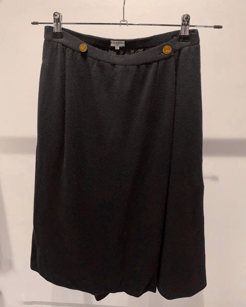 Black Midi Skirt - 2 buttons